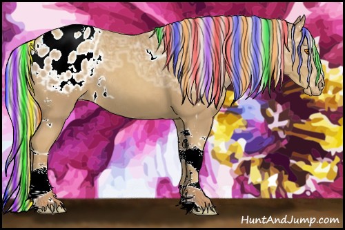 Horse Color:Painted White Spotted Silver Classic Champagne Ice Tobiano Appaloosa Rabicano