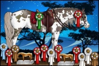 Horse Color:White Spotted Silver Black Sabino 