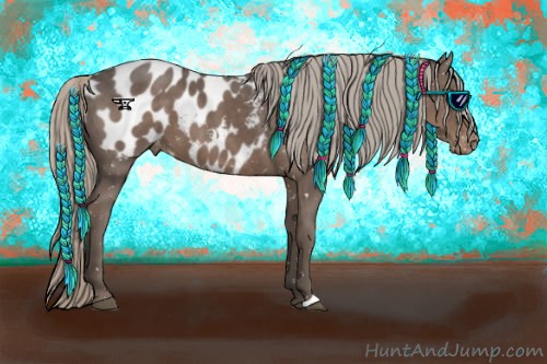 Horse Color:Silver Black Blanket 