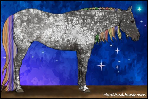 Horse Color:Gray Painted Silver Black Ice Rabicano