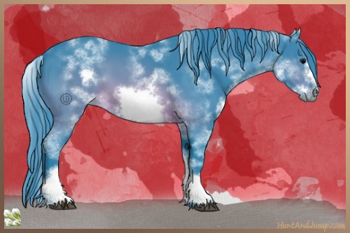 Horse Color:Watercolor White Spotted Brown Frame 