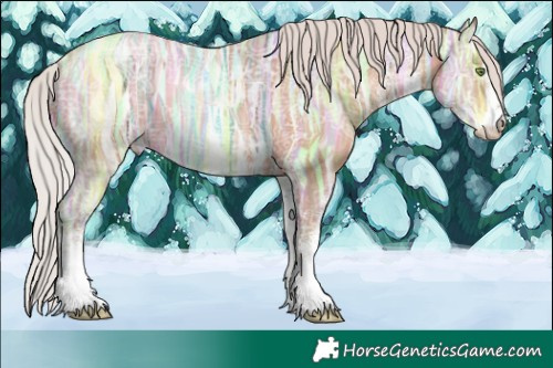 Horse Color:White Spotted Silver Sable Champagne Ice