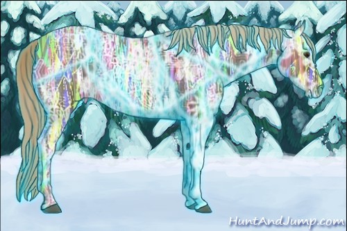 Horse Color:Thunderstruck Liver Chestnut Ice Sabino Rabicano