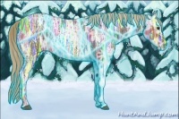 Horse Color:Thunderstruck Liver Chestnut Ice Sabino Rabicano