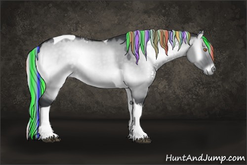 Horse Color:Painted White Spotted Silver Grullo Chinchilla Onyx Tobiano 