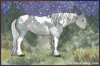 Horse Color:Watercolor White Spotted Silver Grullo Chinchilla Tobiano
