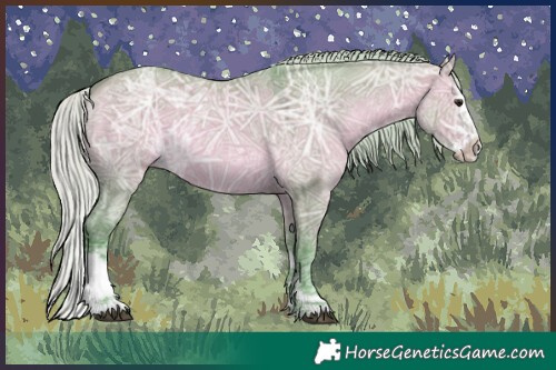 Horse Color:Watercolor Silver Brown Ice Dun Sabino Splash 