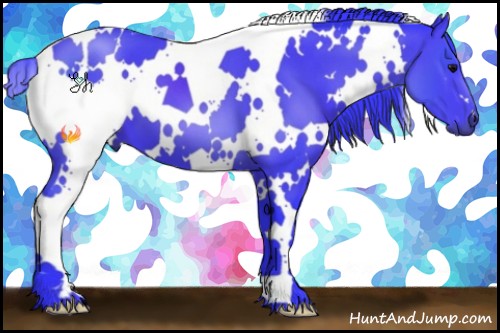 Horse Color:Watercolor White Spotted Black