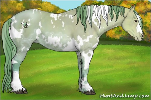 Horse Color:Watercolor White Spotted Black Ice Pearl