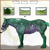 Horse Color:Watercolor White Spotted Brown Ice 