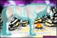 Horse Color:Thunderstruck Liver Red Onyx Roan Sabino 