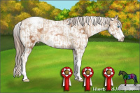 Horse Color:Chocolate Palomino Pearl Sabino Appaloosa Rabicano  and Gray Brown Pearl Splash Tobiano Appaloosa Rabicano 