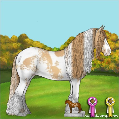 Horse Color:White Spotted Gold Champagne Splash Tobiano 