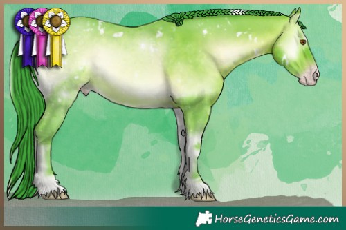 Horse Color:Watercolor White Spotted Sable Champagne Onyx 