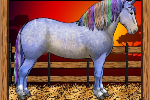 Horse Color:Painted Watercolor Silver Brown Ice Sabino 