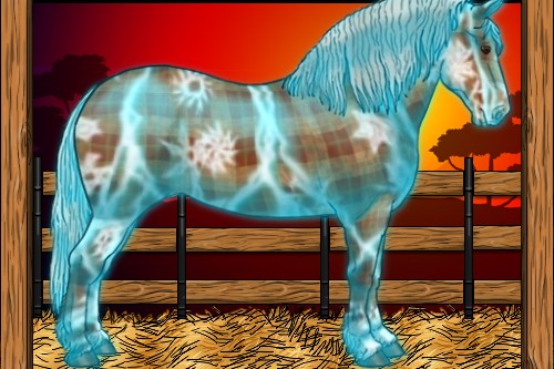 Horse Color:Thunderstruck Plaid  Silver Brown Ice 