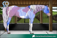 Horse Color:Watercolor Liver Red Roan  and Watercolor Silver Sable Champagne Tobiano 