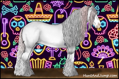 Horse Color:Silver Brown Chinchilla Roan Dun Splash 