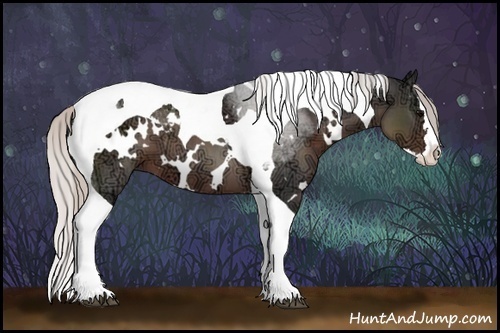 Horse Color:White Spotted Silver Black Ice Splash Tobiano