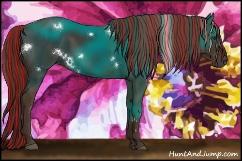 Horse Color:Painted White Spotted Liver Chestnut Rabicano 