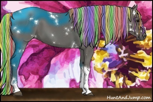 Horse Color:Painted White Spotted Silver Black Tobiano Rabicano 