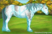 Horse Color:Thunderstruck White Spotted Bay Ice Dun Splash