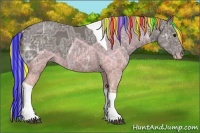 Horse Color:Painted Silver Black Ice Tobiano 