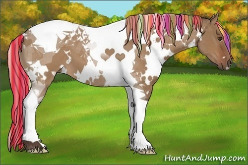 Horse Color:Painted White Spotted Silver Brown Dun Tobiano 