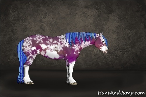 Horse Color:Painted White Spotted Silver Black Ice Splash Frame Rabicano