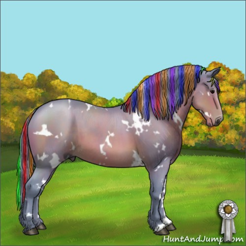 Horse Color:Gray Painted Watercolor White Spotted Brown 