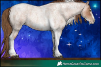 Horse Color:Liver Red Roan Pearl Tobiano Frame 