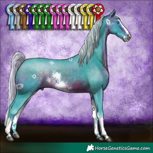 Horse Color:Watercolor White Spotted Silver Brown Splash Tobiano 