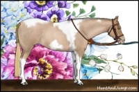 Horse Color:Liver Red Roan Pearl Tobiano Frame