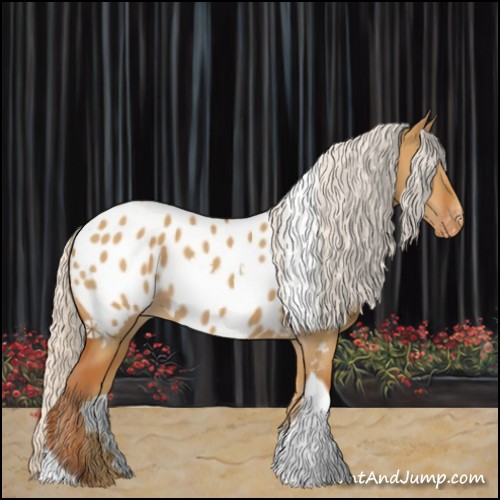 Horse Color:Silver Bay Dun Tobiano Blanket Rabicano 