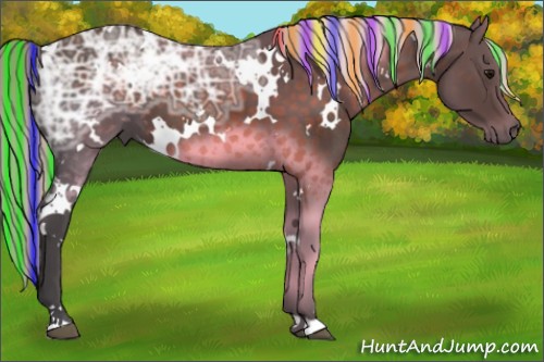 Horse Color:Painted White Spotted Silver Brown Ice