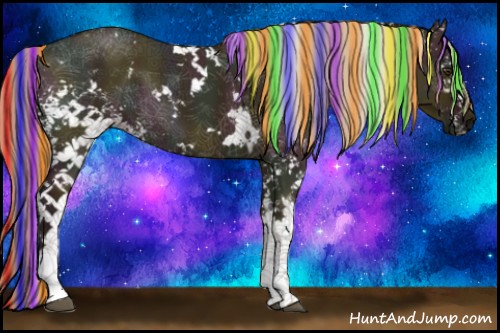 Horse Color:Painted White Spotted Midnight Red Dun Ice 
