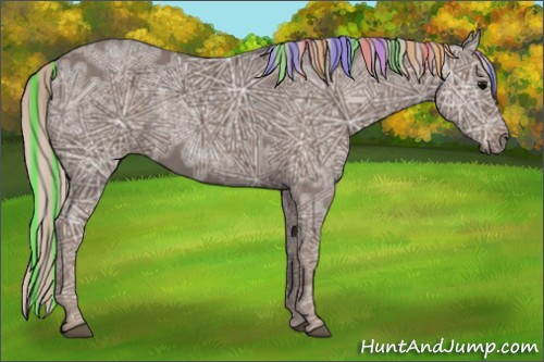 Horse Color:Painted Silver Black Ice Rabicano