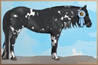 Horse Color:White Spotted Black 