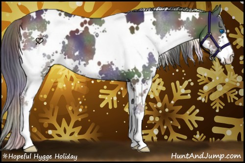 Horse Color:Nacre White Spotted Black Splash 