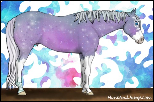 Horse Color:Watercolor Silver Bay Roan Splash