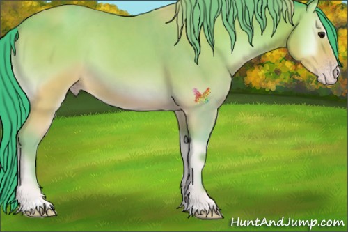 Horse Color:Watercolor Sable Champagne Onyx Sabino 
