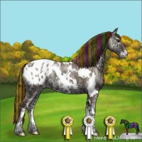 Horse Color:Painted White Spotted Classic Champagne Ice Onyx Sabino Appaloosa 
