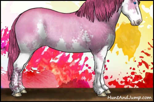 Horse Color:Watercolor Liver Chestnut Sabino Splash Varnish Rabicano