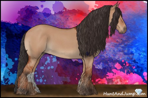 Horse Color:Bay Roan Dun Rabicano