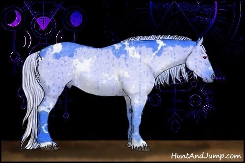 Horse Color:Watercolor White Spotted Silver Grullo Chinchilla Rabicano 