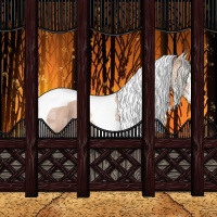 Horse Color:Gold Champagne Ice Mushroom Sabino Splash Tobiano