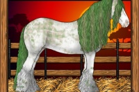 Horse Color:Watercolor Plaid White Spotted Brown Ice Dun