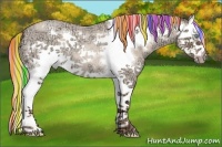 Horse Color:Painted Gold Champagne Ice Roan Dun Splash Frame