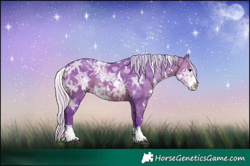 Horse Color:Watercolor White Spotted Silver Brown Ice Sabino 