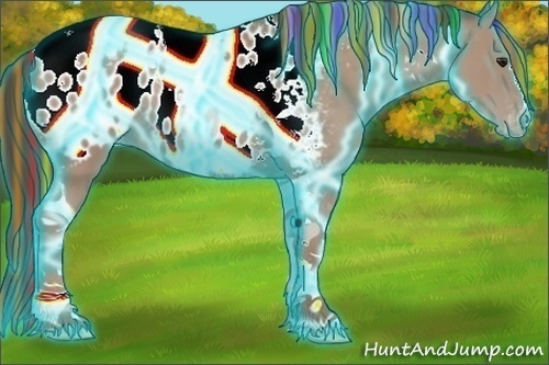 Horse Color:Painted Thunderstruck Classic Champagne Tobiano Blanket Rabicano 